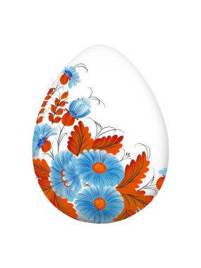 Çiçekli Paskalya yumurtası. Mutlu Paskalya tebrik kartları.