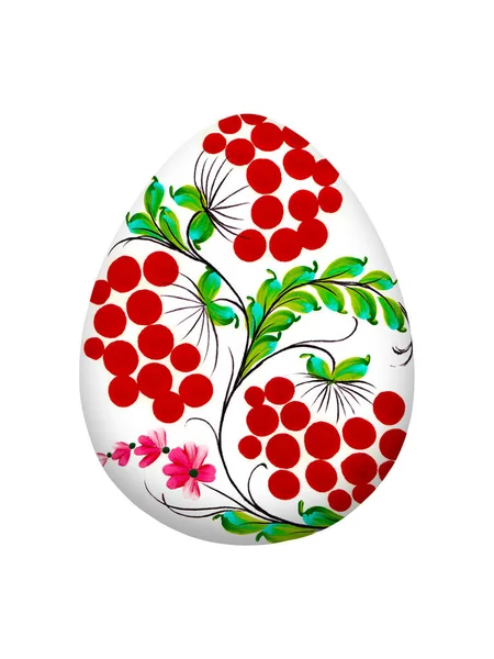 Huevo Pascua Con Adorno Floral Tarjeta Felicitación Feliz Pascua — Foto de Stock