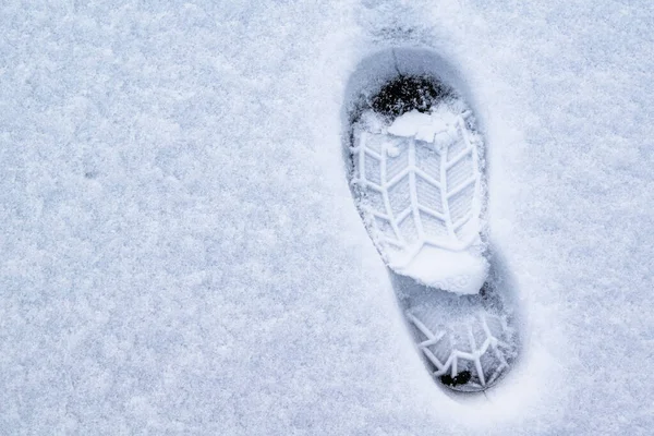 Сліди Взуття Льоду Вкритому Снігом — стокове фото