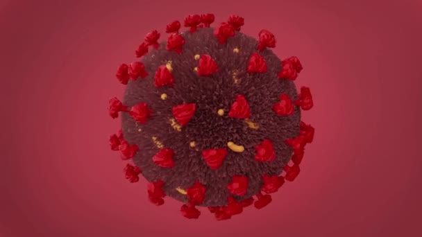 Reistic 3d smyčka animace bezešvé rotace buňky COVID-19 Coronavirus. Záběry z alfa kanálu. Chromatický klíč a kopírovací prostor — Stock video