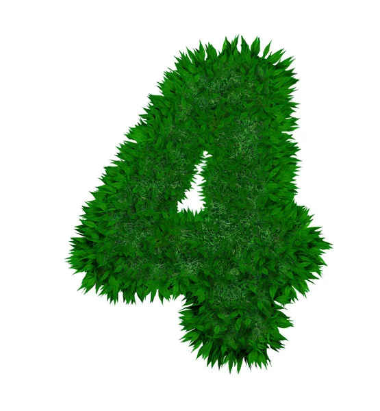 3d rendering bladeren engels alfabet lettertype. Decoratieve aard plantenletters. Ecologisch concept — Stockfoto