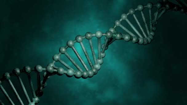 Blue human DNA 3d illustration de rotation. — Video