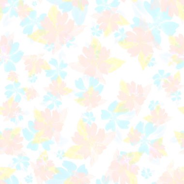 Açık arkaplanda pembe ve mavi çiçeklerden kusursuz desen