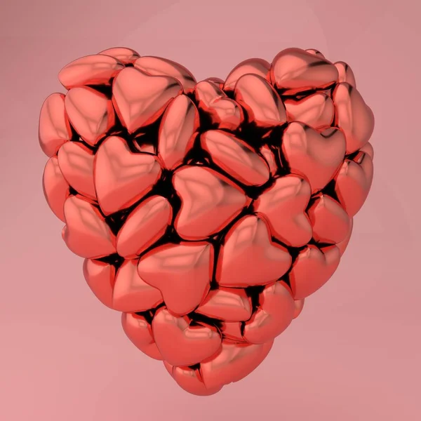 Sevgililer Günü için İbranice 3D, arka planda izole edilmiş kalplerden yapılmış, romantik harfler konsepti. İçinde kalpler olan imzalayın. — Stok fotoğraf