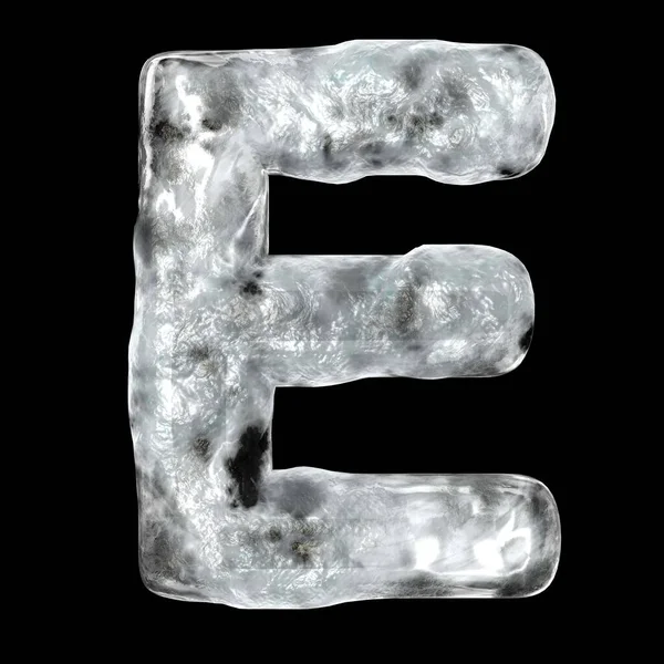 3d illustration of ice letter. Realistic freezing font isolated — Stock Photo, Image