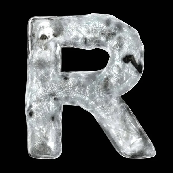 3d illustratie van ijsbrief. Realistic freezing lettertype isolated — Stockfoto