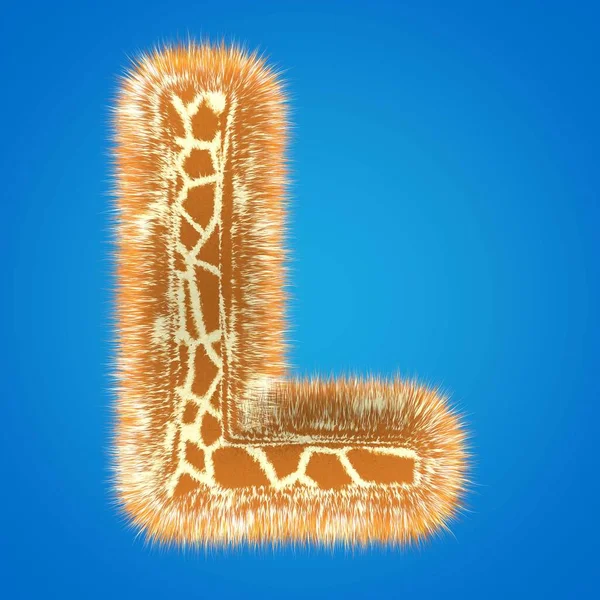 3d rendering font giraffa creativa. Risoluzione altezza lettera maiuscola soffice e pelliccia — Foto Stock
