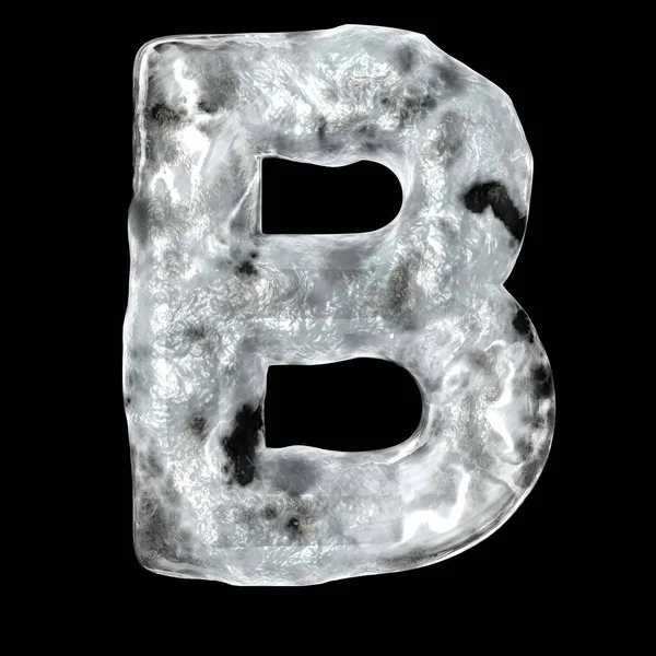 3d illustratie van ijsbrief. Realistic freezing lettertype isolated — Stockfoto