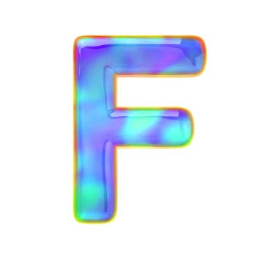 3D parlak mor şeker İngiliz gerçekçi alfabesi. Beyaz 3D rendeleme simgesinde izole edilmiş. 