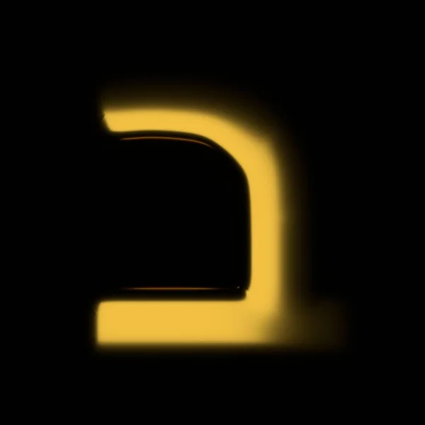 Золотой реалистичный 3D рендеринг ивритского алфавита, блестящие металлические символы иудейской рыбы и символов — стоковое фото