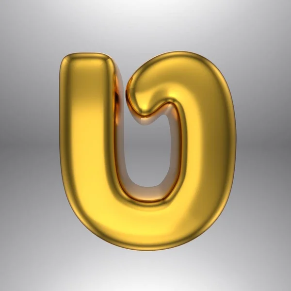 Arany reális 3D-s renderelés héber ábécé, fényes fémes ékszerek szimbólumok és karakterek — Stock Fotó