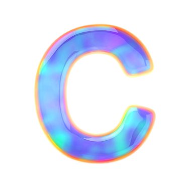 3D parlak mor şeker İngiliz gerçekçi alfabesi. Beyaz 3D rendeleme simgesinde izole edilmiş. 