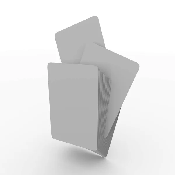 Jogando cartas mockup baralho de cartas isoladas em fundo branco ilustração renderização 3D — Fotografia de Stock