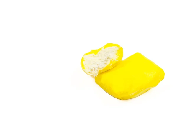 Rolo crepe amarelo com recheio de creme — Fotografia de Stock