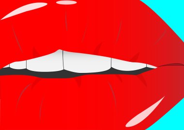 Cinsel kırmızı dudaklar