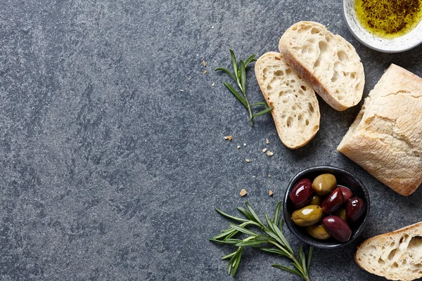 Food background with Italian ciabatta — Stock Photo, Image