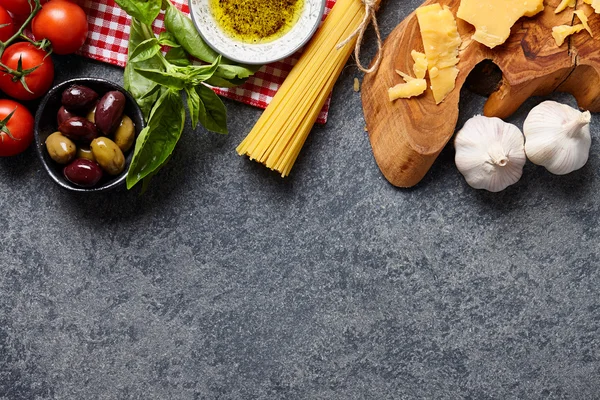 Italian food ingredients on stone background — Stock Photo, Image