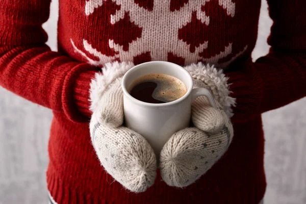Kış kahve ile bir şeker kamışı — Stok fotoğraf