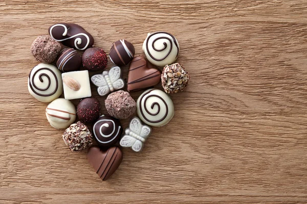 Coração de doces de chocolate — Fotografia de Stock