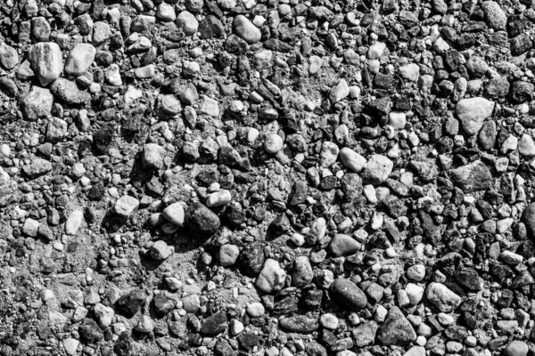 Fotografía Blanco Negro Piedras Dispersas Suelo Como Fondo Texturizado — Foto de Stock