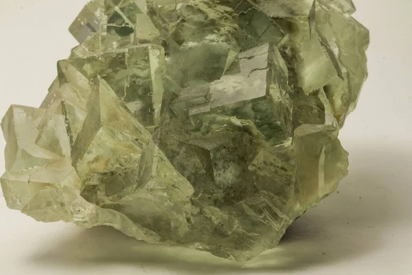 Makro Pohled Krystalu Krychlového Fluoru Fluoritový Minerální Vzorek — Stock fotografie