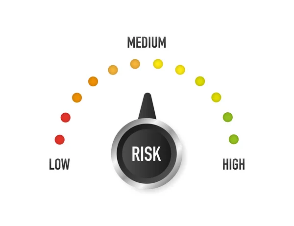 Speedometer Risiko Desain Besar Untuk Tujuan Apapun Simbol Bahaya Ilustrasi - Stok Vektor