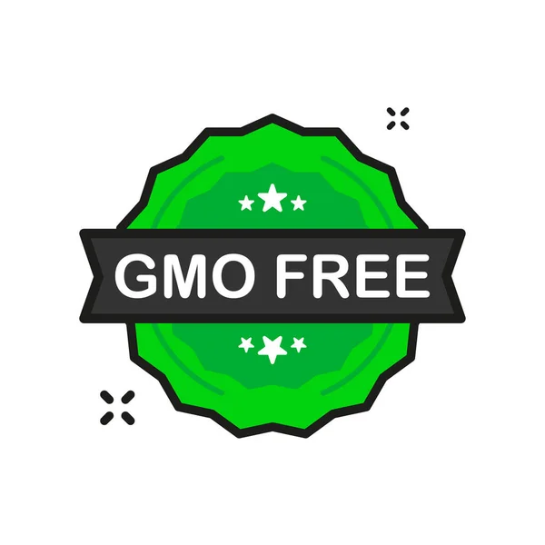 Gmo Free Badge Green Ícone Selo Estilo Plano Fundo Branco —  Vetores de Stock
