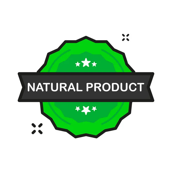 Produto Natural Crachá Orgânico Verde Ícone Selo Estilo Plano Sobre —  Vetores de Stock
