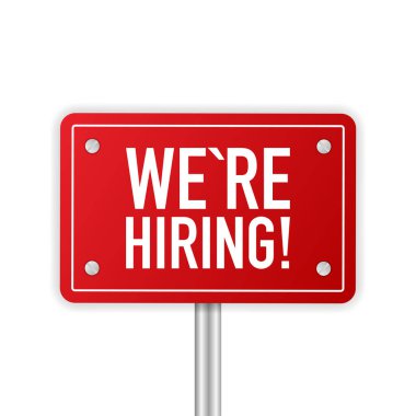 Pankart, kiralıklar kırmızı renkte. İş tabelası. Vektör illüstrasyonu