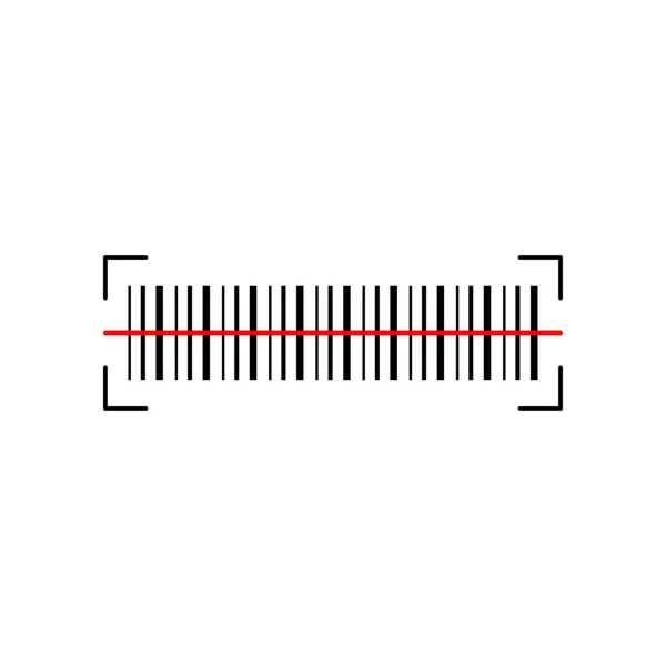 Barcode Scanning Verificatie Pictogram Witte Achtergrond Vectorillustratie — Stockvector