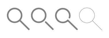 Farklı tasarımı olan dört gri arama simgesi. Vektör seti.