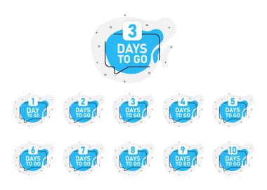 Önümüzde uzun, mavi bir gün var. Vektör amblemleri kümesi.