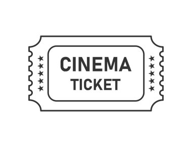 Beyaz arka planda bilet simgesi. Vektör illüstrasyonu.