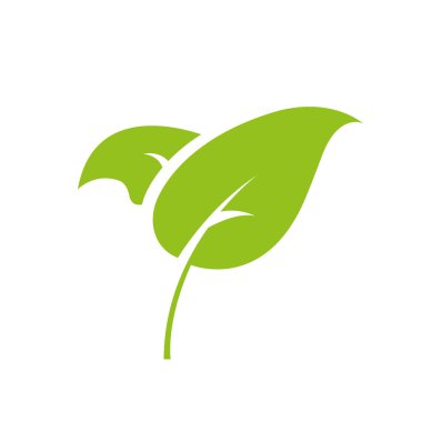 Beyaz arkaplanda Yaprak Simgesi. Yeşil simge. Vektör