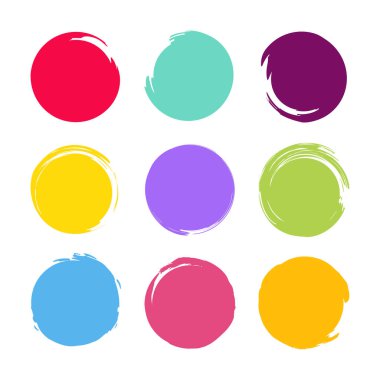 Beyaz arkaplanda izole edilmiş farklı renkteki çizilmiş el dokusunu ayarla. Vektör illüstrasyonu.