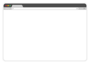 Tarayıcı penceresi beyaz arkaplanda izole edildi. Vektör.