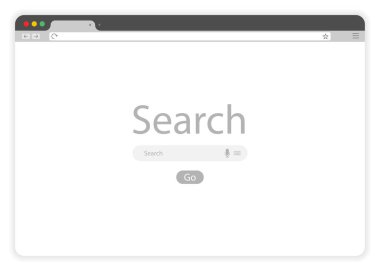 Tarayıcı arama penceresi beyaz arkaplanda izole edildi. Vektör.