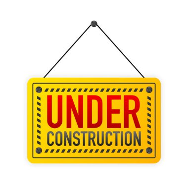 Kapıda, UNDER KONUŞUĞU 'yla birlikte imza atın. İş sarısı bir afiş. Vektör.