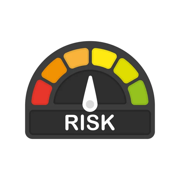 Risicopictogram Snelheidsmeter Witte Achtergrond Hoge Risico Meter Vector — Stockvector