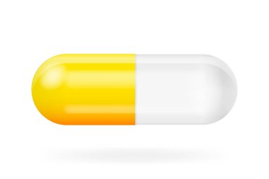 3D hap beyaz arka planda taklit edilir. İzole edilmiş 3 boyutlu vektör. Beyaz arka plan. Gerçekçi 3 boyutlu nesneler. Vektör illüstrasyonu.