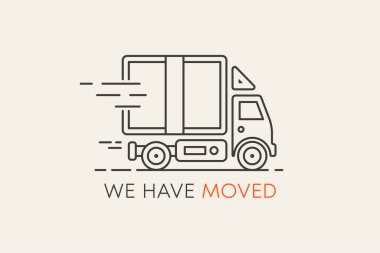 Düz poster. Merkez ofis. Duyuru posteri konsepti. Teslimat konsepti. Web tasarımı. İş ikonu. Vektör illüstrasyonu