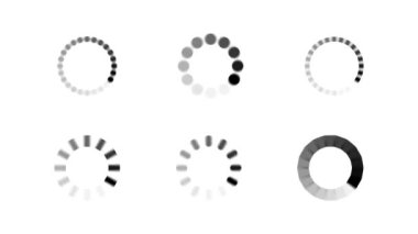 Altı farklı yük ikonu ile süper set. Durum simgesini indir veya yükle. Hareket grafiği.