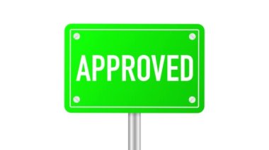 Pankart yeşil ve kırmızı renklerle onaylandı ve reddedildi. İş tabelası. Hareket grafiği.