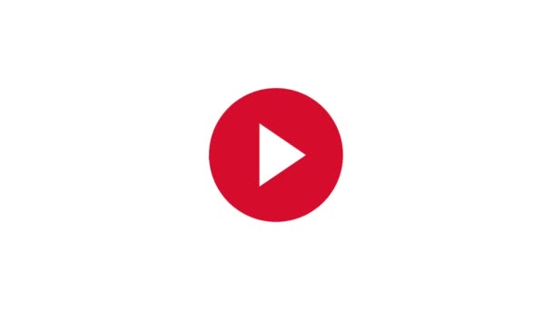 Et rødt, strømmende ikon. Rødt symbol og strømningsknapp. Grafisk bevegelse. – stockvideo