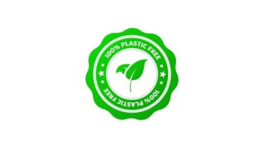 Yeşil simge. Logo, simge, etiket. Organik, biyolojik, ekolojik sembol. Doğal ürün. Vejetaryen sağlıklı yiyecekler. Organik, biyolojik, ekolojik sembol. Doğal ürün. Hareket grafiği.