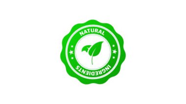 Yeşil simge. Logo, simge, etiket. Organik, biyolojik, ekolojik sembol. Doğal ürün. Vejetaryen sağlıklı yiyecekler. Organik, biyolojik, ekolojik sembol. Doğal ürün. Hareket grafiği.