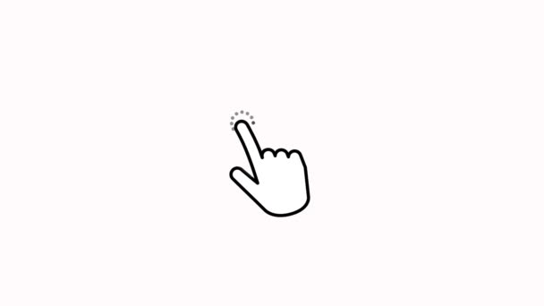 Ruka Gesture Touch ikona na bílém pozadí. Pohybová grafika. — Stock video