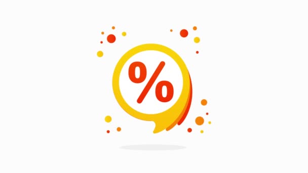 Shopping tags icon. Discount coupons symbol in flat style colorful on white background. Motion graphic. — Stock Video