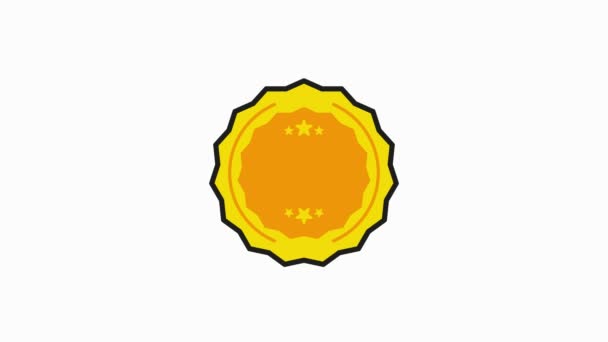 Bect Choice insignia de oro Sello icono en estilo plano sobre fondo blanco. Gráfico de movimiento. — Vídeo de stock