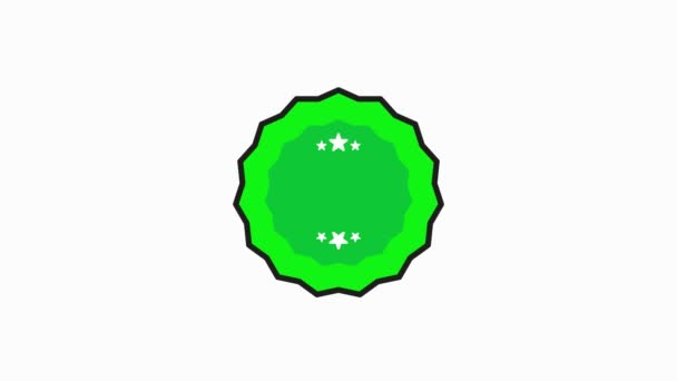 ISO 14001 인증 배지 인증그린 스택 아이콘 (Certification green Stamp icon) 은 흰색 배경에 평평 한 스타일로 되어 있다. 모션 그래픽. — 비디오